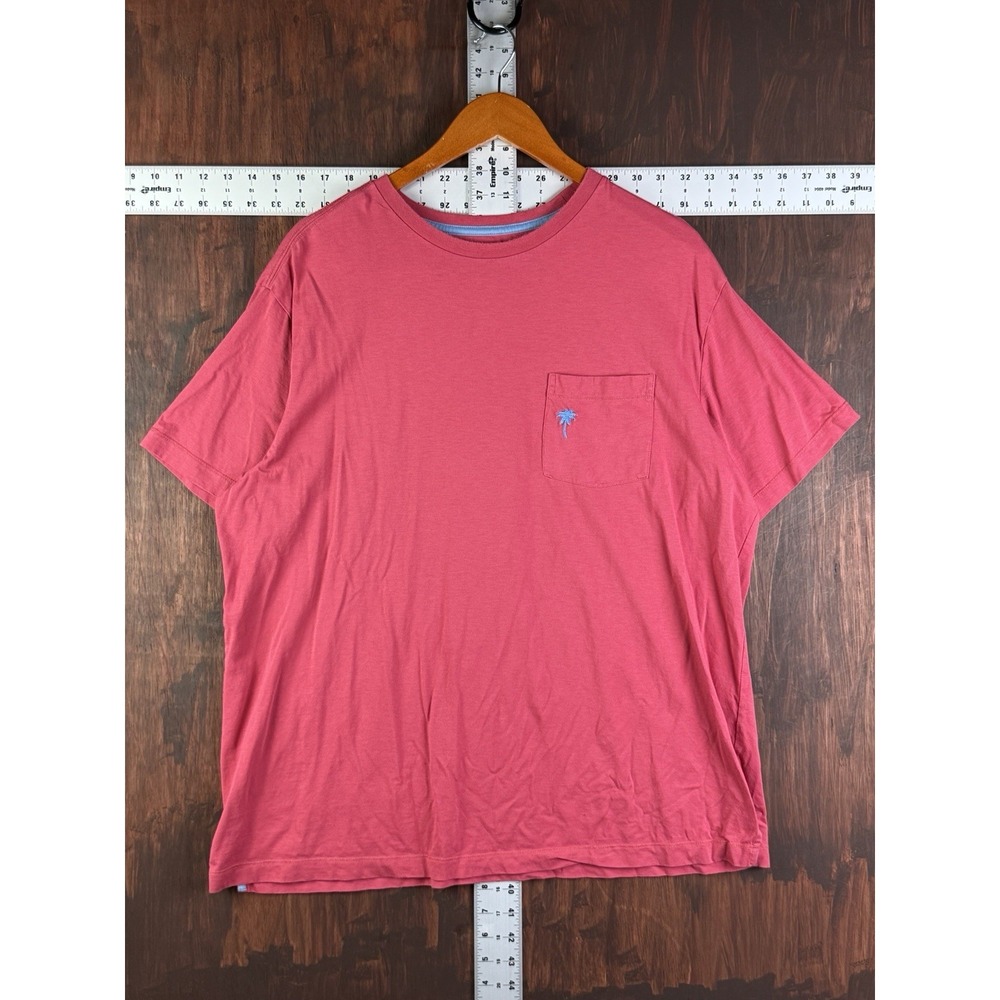Caribbean T Shirt Short Sleeve Red Beach Embroidered Casual Supima‎ Men's XL